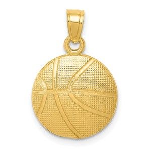 10K Gold Basketball Pendant